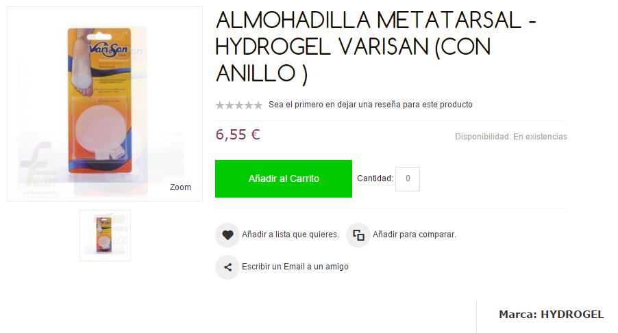 almohadilla pie